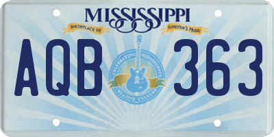 MS license plate AQB363