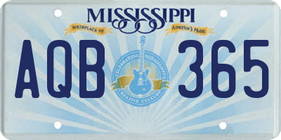 MS license plate AQB365
