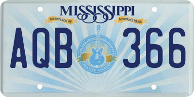 MS license plate AQB366