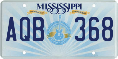 MS license plate AQB368