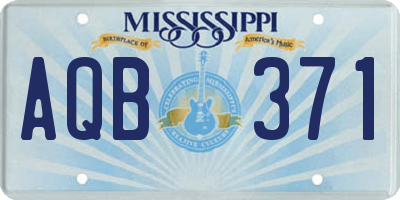 MS license plate AQB371