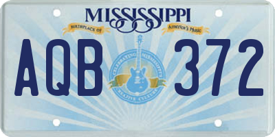 MS license plate AQB372