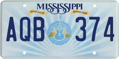 MS license plate AQB374