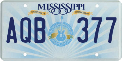 MS license plate AQB377