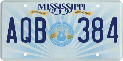 MS license plate AQB384