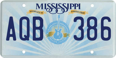 MS license plate AQB386