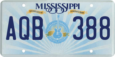 MS license plate AQB388