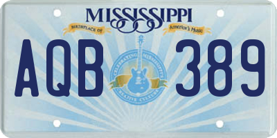 MS license plate AQB389