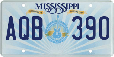 MS license plate AQB390