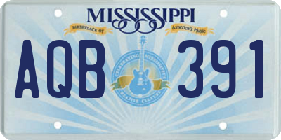 MS license plate AQB391