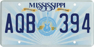 MS license plate AQB394