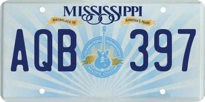 MS license plate AQB397