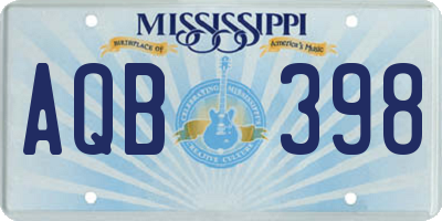 MS license plate AQB398