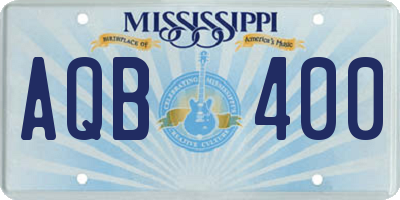 MS license plate AQB400