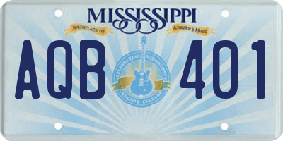 MS license plate AQB401