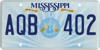 MS license plate AQB402