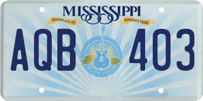 MS license plate AQB403