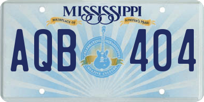 MS license plate AQB404