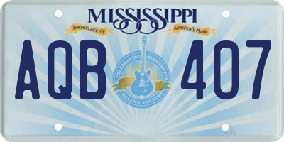 MS license plate AQB407