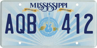 MS license plate AQB412