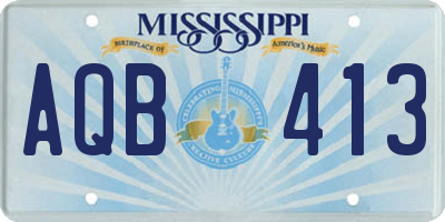 MS license plate AQB413