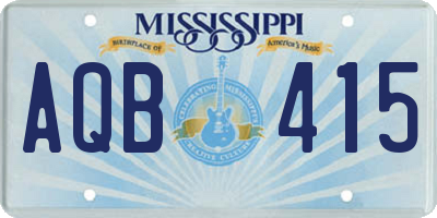 MS license plate AQB415