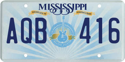 MS license plate AQB416
