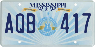 MS license plate AQB417