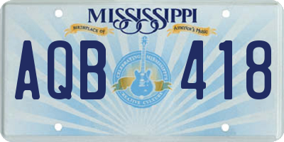 MS license plate AQB418