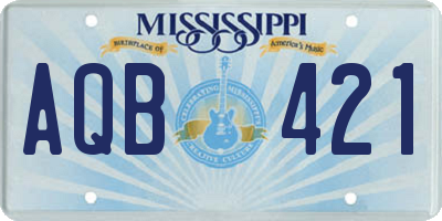 MS license plate AQB421