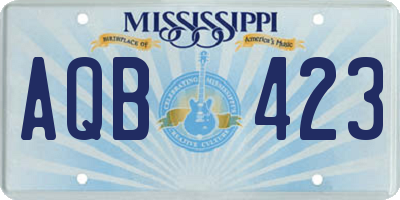 MS license plate AQB423