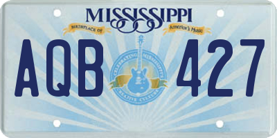 MS license plate AQB427