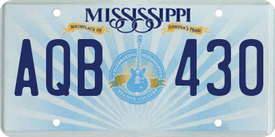 MS license plate AQB430