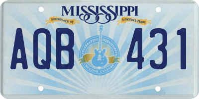 MS license plate AQB431