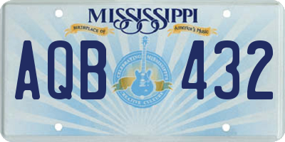 MS license plate AQB432