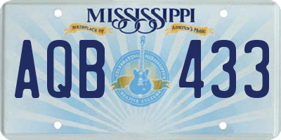 MS license plate AQB433