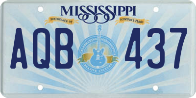 MS license plate AQB437