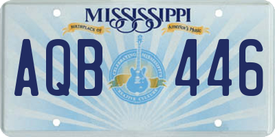 MS license plate AQB446