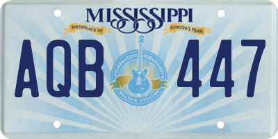 MS license plate AQB447