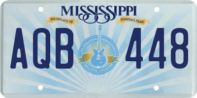 MS license plate AQB448