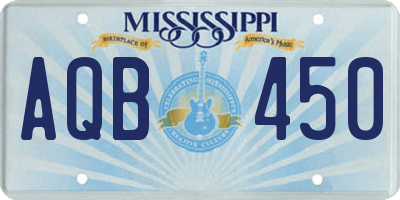 MS license plate AQB450
