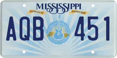 MS license plate AQB451