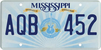 MS license plate AQB452