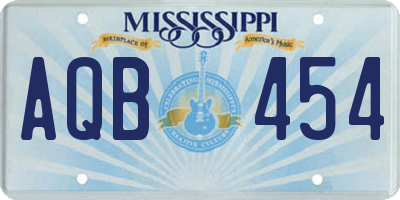 MS license plate AQB454