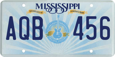 MS license plate AQB456
