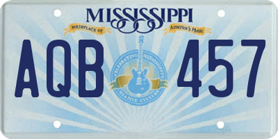 MS license plate AQB457