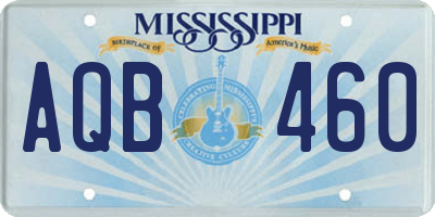 MS license plate AQB460