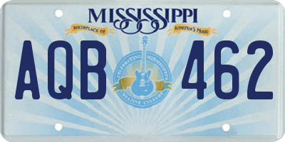 MS license plate AQB462