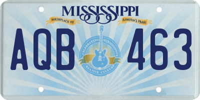 MS license plate AQB463