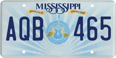 MS license plate AQB465